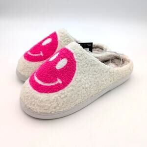MIA Cozi Happy Face Slipper Shoes Closed Round Toe Womens Pink Size US7M EU37.5